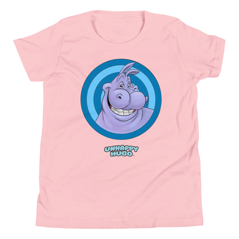 Unhappy Hugo Blue Circles T-Shirt for Kids – S, Pink