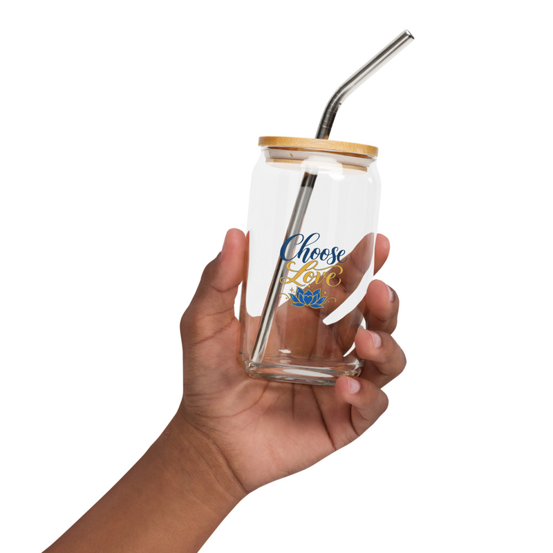 Choose Love Can-shaped glass