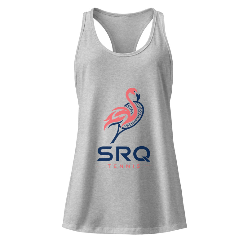 Tennis Flamingo - Women’s fitted racerback tank top