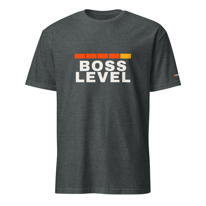 Boss Level GILDAN 64000 Short-Sleeve Unisex T-Shirt – S, Dark Heather