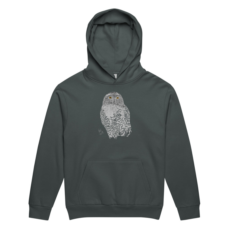 Snowy Owl (Bubo scandiacus) - Urban Garment-Dyed Hoodie