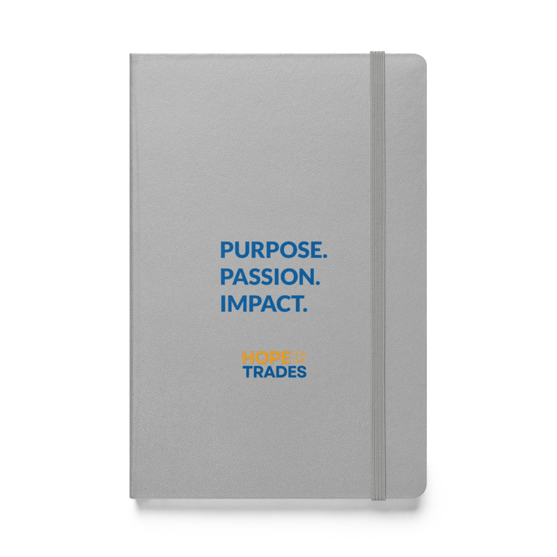 HFTT Hardcover Bound Notebook (5.5"×8.5") | Purpose. Passion. Impact. (Light Colorways)
