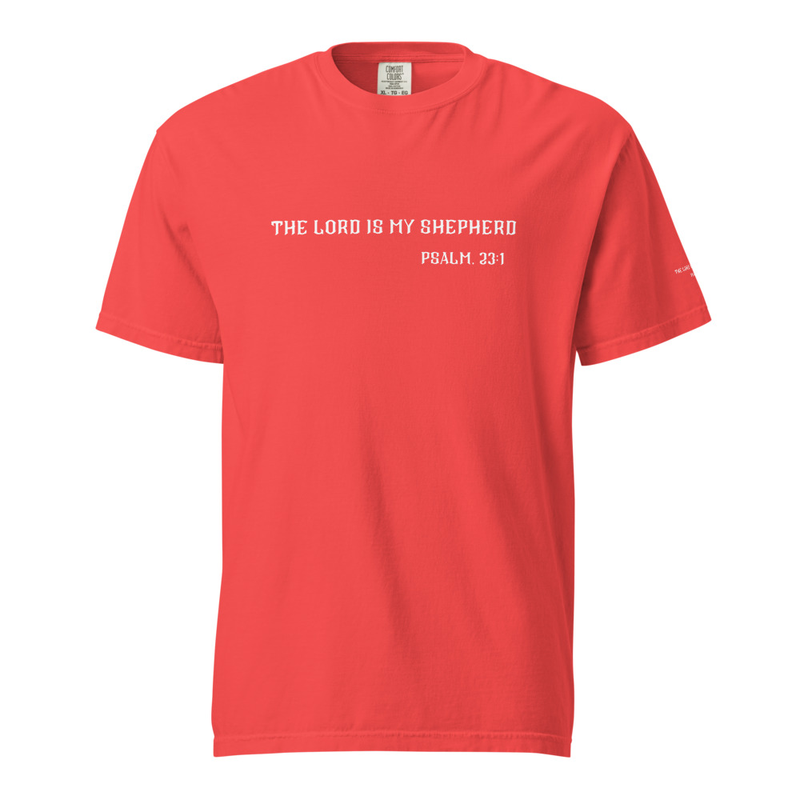 The Lord is my Shepherd Unisex garment-dyed heavyweight t-shirt – S, Paprika