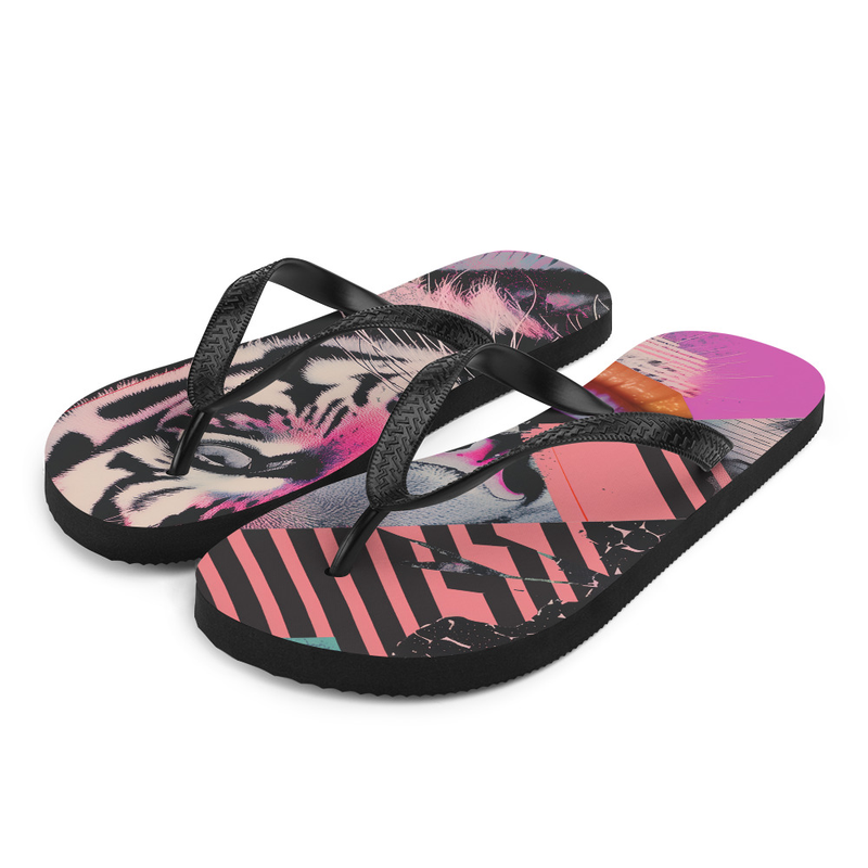 Geometric Tiger Flip-Flops House or Outdoor Slippers