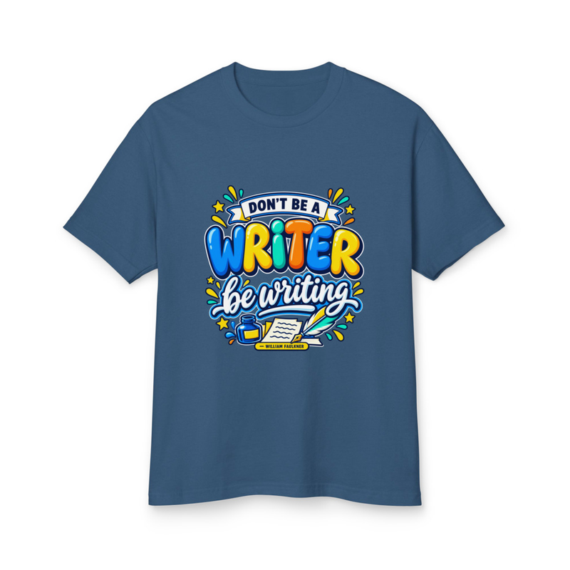 Be Writing - Garment-Dyed Heavyweight Cotton Tee – XL, Faded Navy