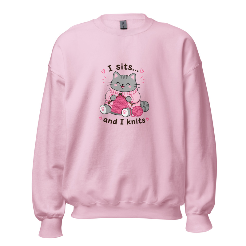 Grey Cat Knitting Jumper – 2XL, Light Pink