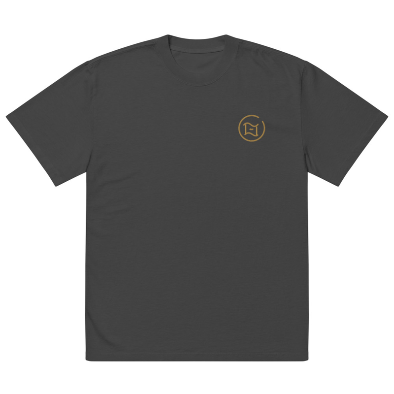 ITSANI-LLUSION FREQUENCY Oversized Embroidered Tee - Faded Black