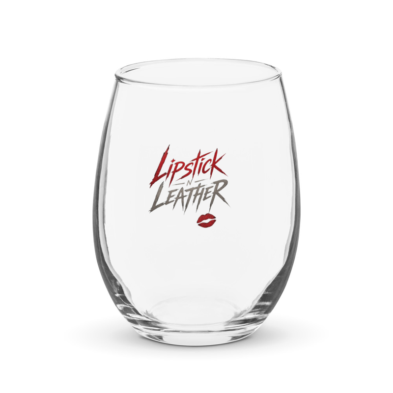 Lipstick'n Leather Stemless wine glass