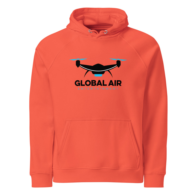 Unisex eco raglan hoodie – XS, Burnt Orange