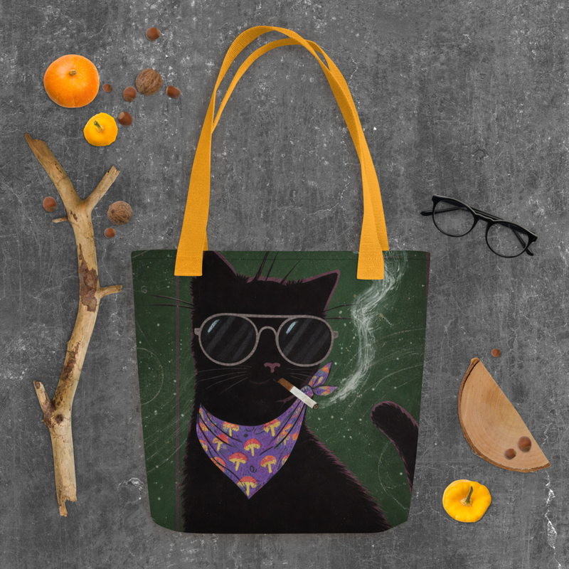 Tote smoking cat bag