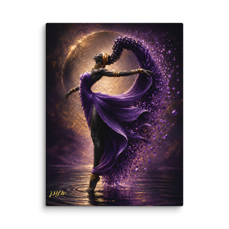 Grace in Purple | Black Woman Ballet Canvas Wall Art – Image 2