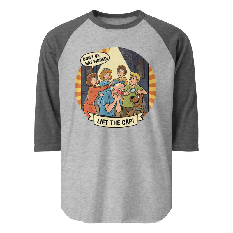 3/4 sleeve raglan shirt copy – XL, Heather Grey/Heather Charcoal
