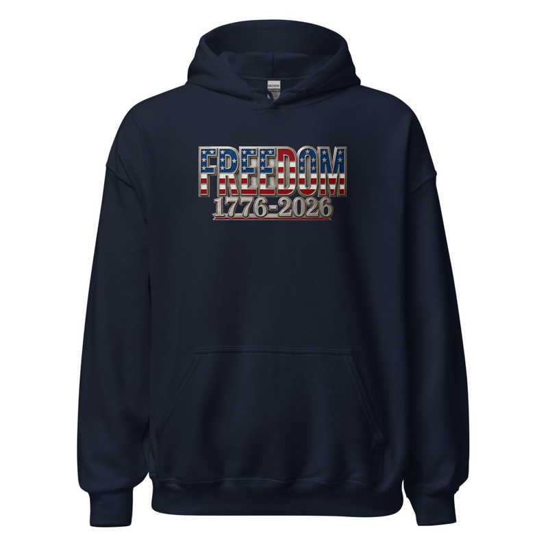 USA 250 | Freedom Unisex Hoodie – XL, Navy