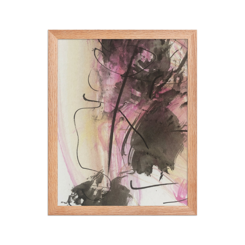 Perceptual Field 0068 – Almost a Figure – Framed Print – 11″×14″, Red Oak