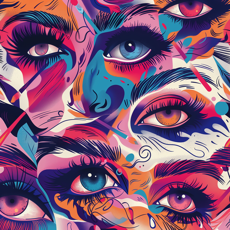 Whimsical Eyelashes Flip-FlopsHouse or Outdoor Slippers