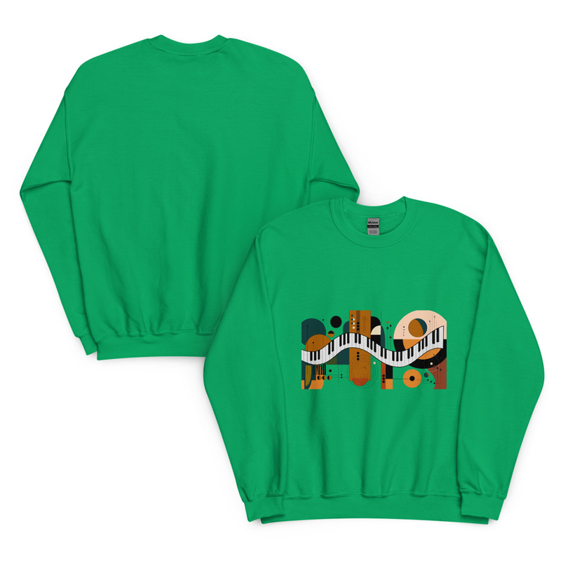 Abstract Piano Unisex Sweatshirt – XL, Irish Green