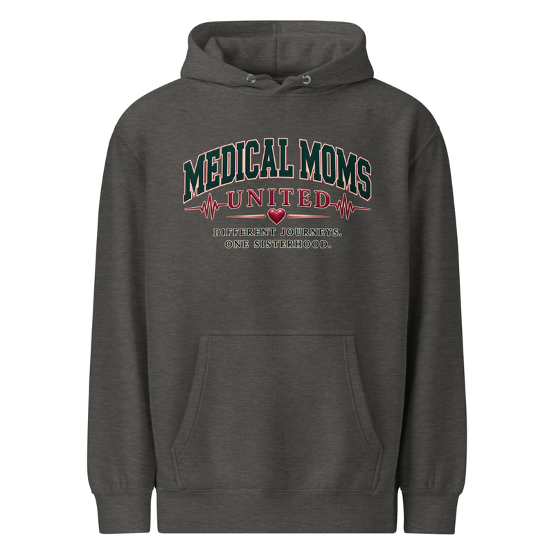 Medical Moms United | Sisterhood Design | Unisex Hoodie – S, Charcoal Heather