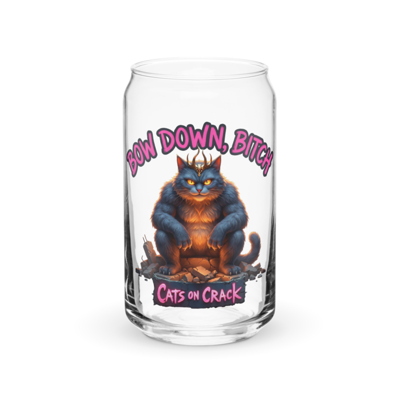 Bow Down Bitch 16oz Can Glass