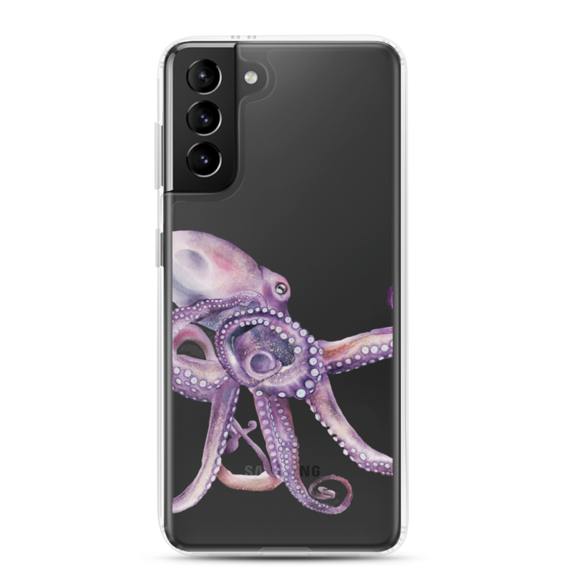 Watercolor Octopus Clear Case for Samsung® – Samsung Galaxy S21 Plus