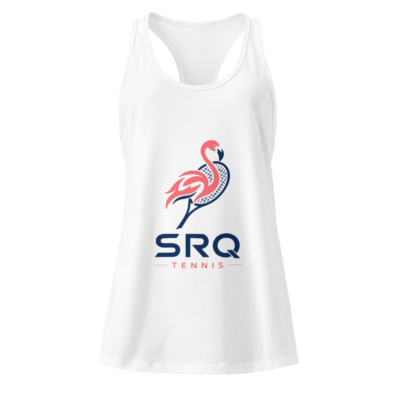 Tennis Flamingo - Women’s fitted racerback tank top – XL, White