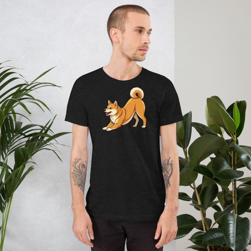 Downward Dog Shiba Inu Unisex Yoga T-Shirt