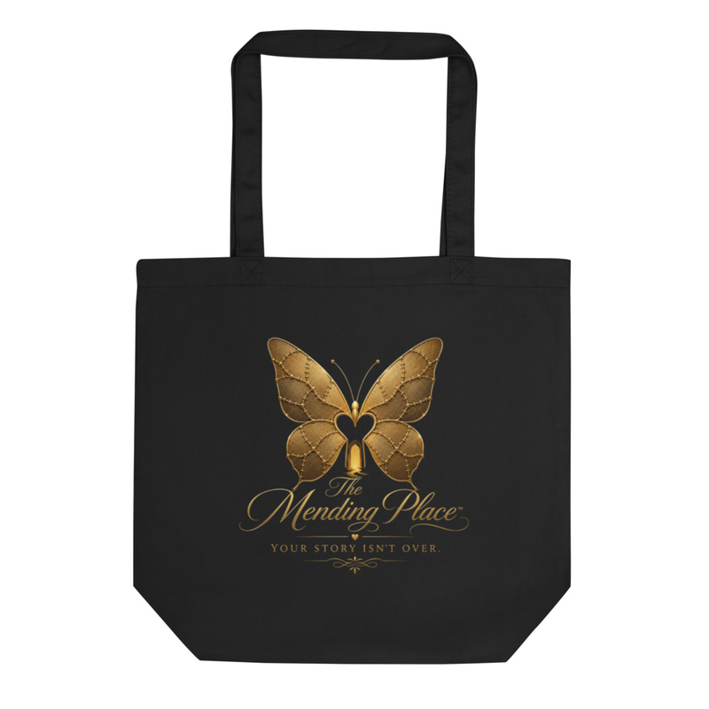Butterfly Mending Place Tote Bag - 'Your Story Isn't Over' Inspirational Shoulder Tote