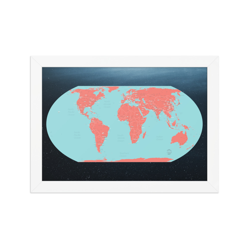 World Map - Framed matte paper poster view 6