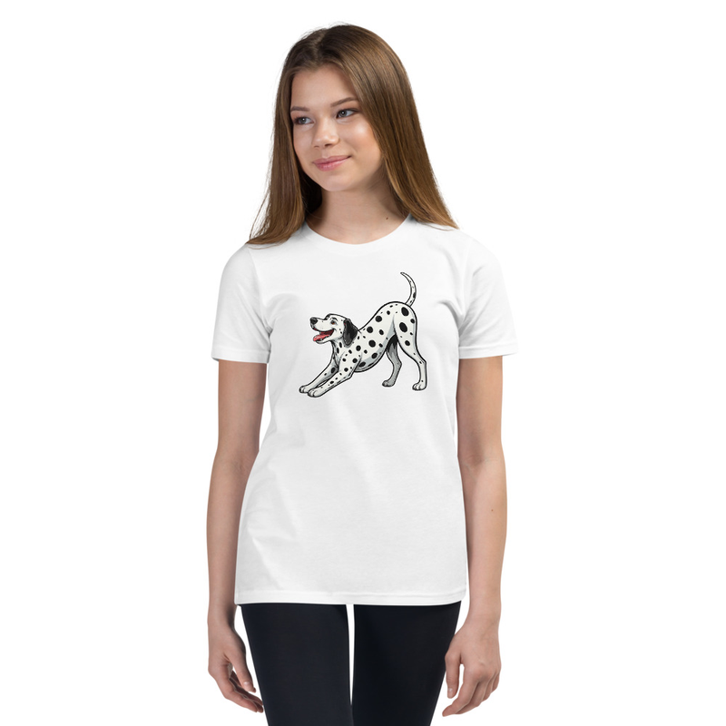 Downward Dog Dalmatian Youth T-Shirt