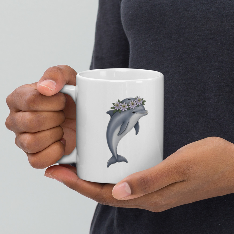 Bottlenose Dolphin Flower Crown Mug — Floof