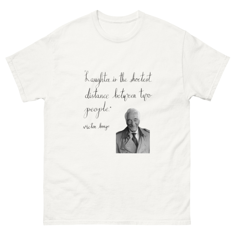 Victor Borge - "Laughter is the shortest distance between two people,"  – 5XL, White