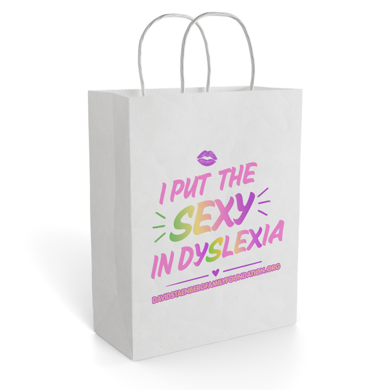 Paper Gift Bag | Dyslexia v1 – 8″×10.25″, White
