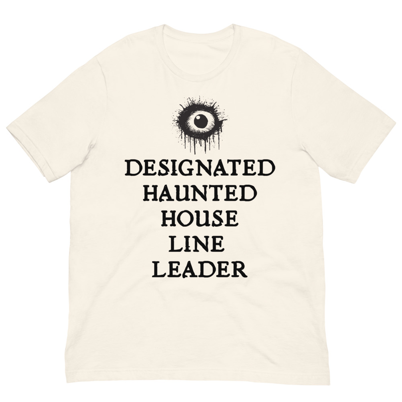 Haunted House Line Leader Tee – M, Vintage White