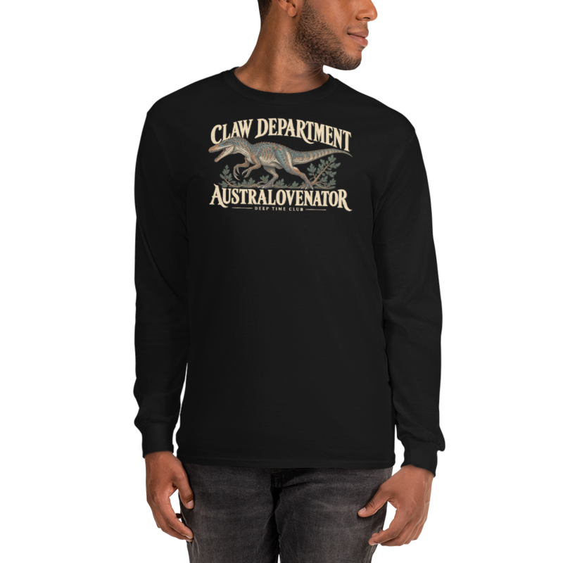 Claw Department Australovenator Long Sleeve supplier-rendered on-body front view in Black