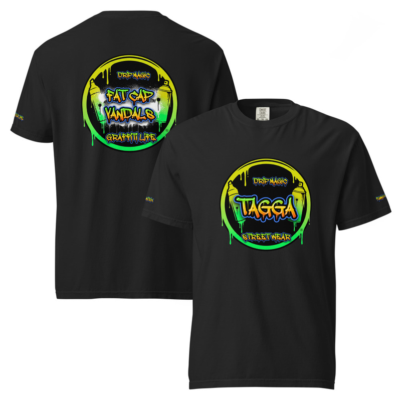 TAGGA / FAT CAP VANDALS / FRESH DRIP Unisex garment-dyed heavyweight t-shirt