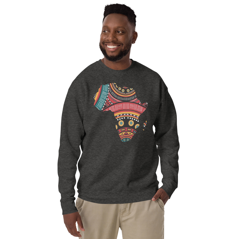 AFRIKA Unisex Premium Sweatshirt – 3XL, Charcoal Heather
