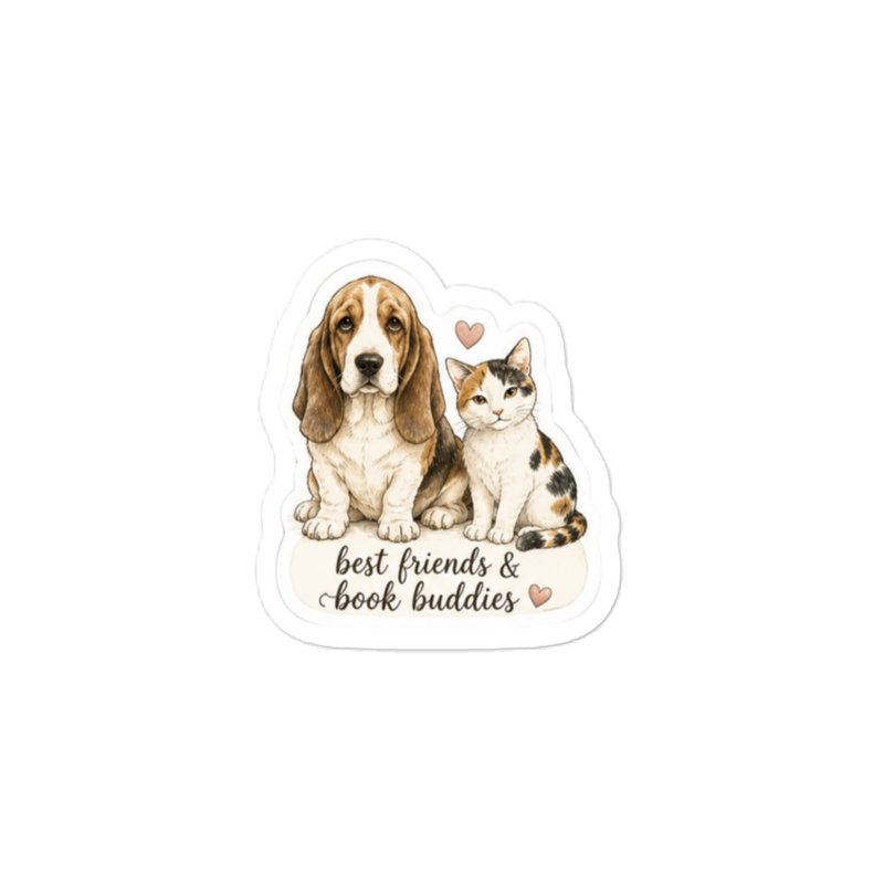 Book Besties Kiss-cut vinyl decals – 4″×6″, Satin