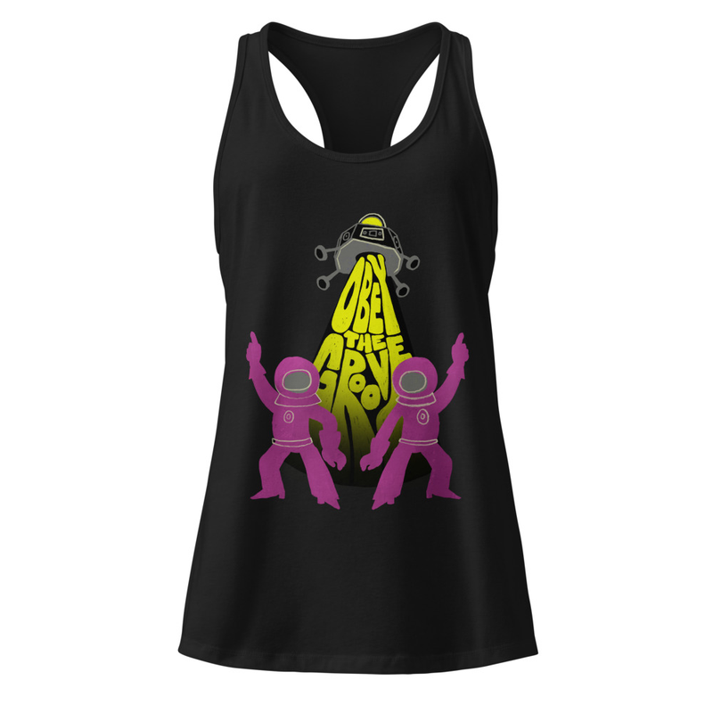 Flying Boombox Aliens Racerback Tank (Black)
