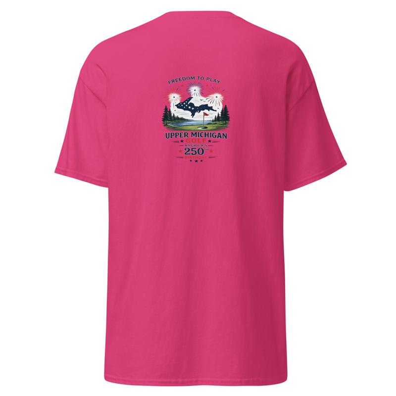 UP Golf 250 Fireworks Unisex classic tee – XL, Heliconia