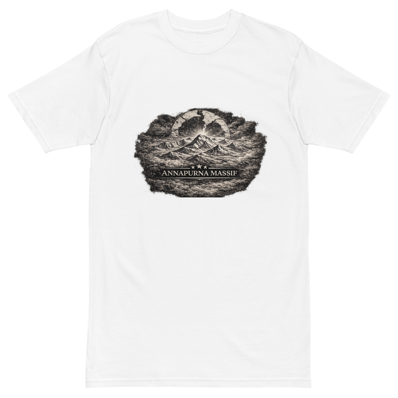 Aham Vadh: Annapurna Silence | Men’s Premium Heavyweight Tee / White / S