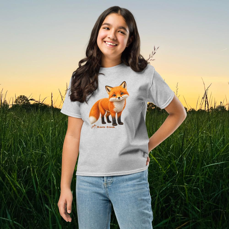 Youth Fox Tee - Cotton – XL, Sport Grey