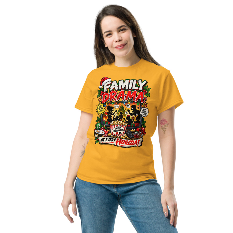 Family Drama - Unisex classic tee – L, Gold
