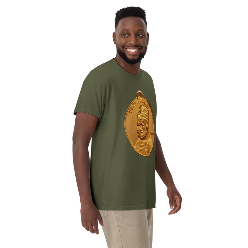 Unisex RTV-HC-0003 - Emperor Haile Selassie I & Empress Menen Commemorative Medal garment-dyed heavyweight t-shirt – 2XL, Hemp
