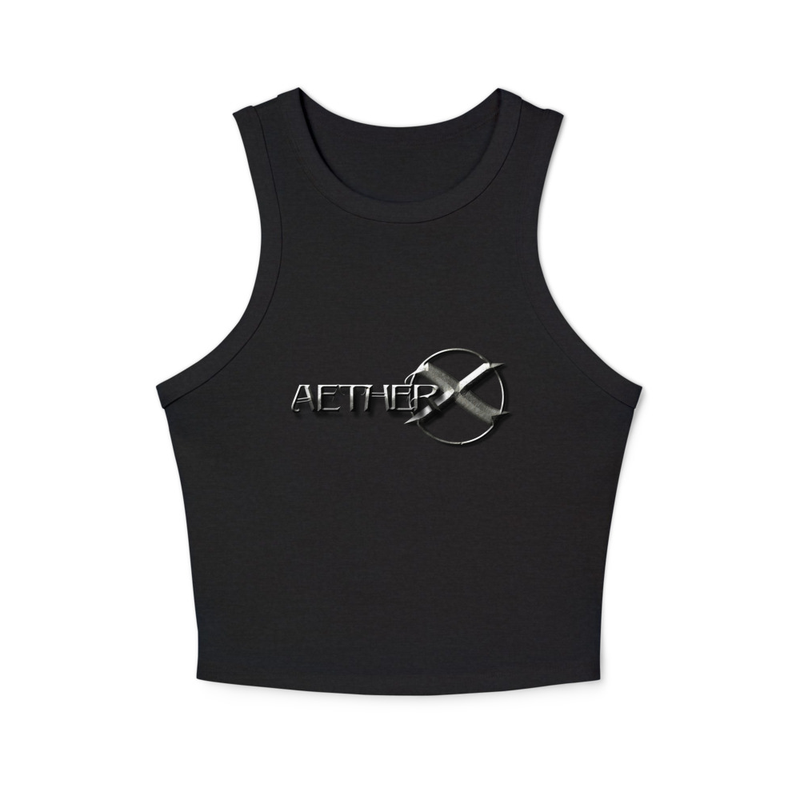 Women's micro rib racer tank top