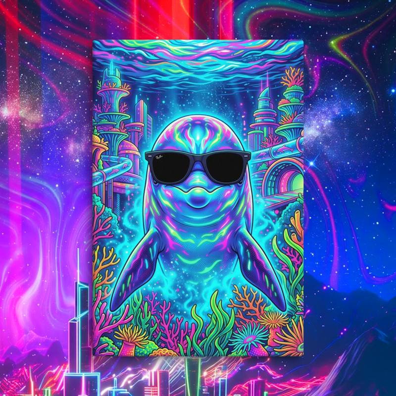Dolphin Hipster Canvas