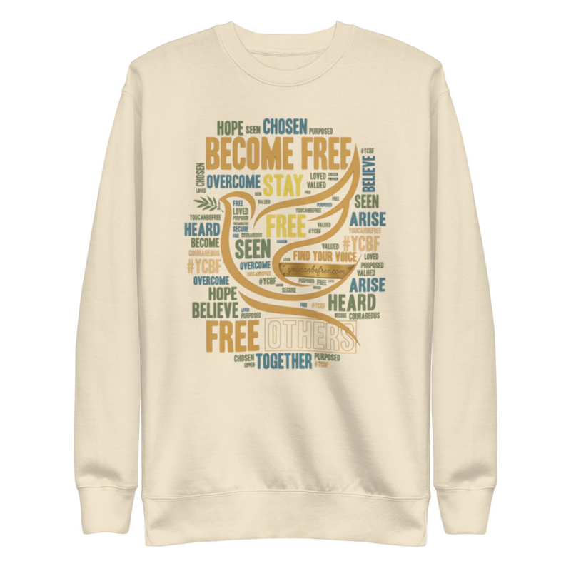 YCBF Word Cloud Sweatshirt – L, Bone