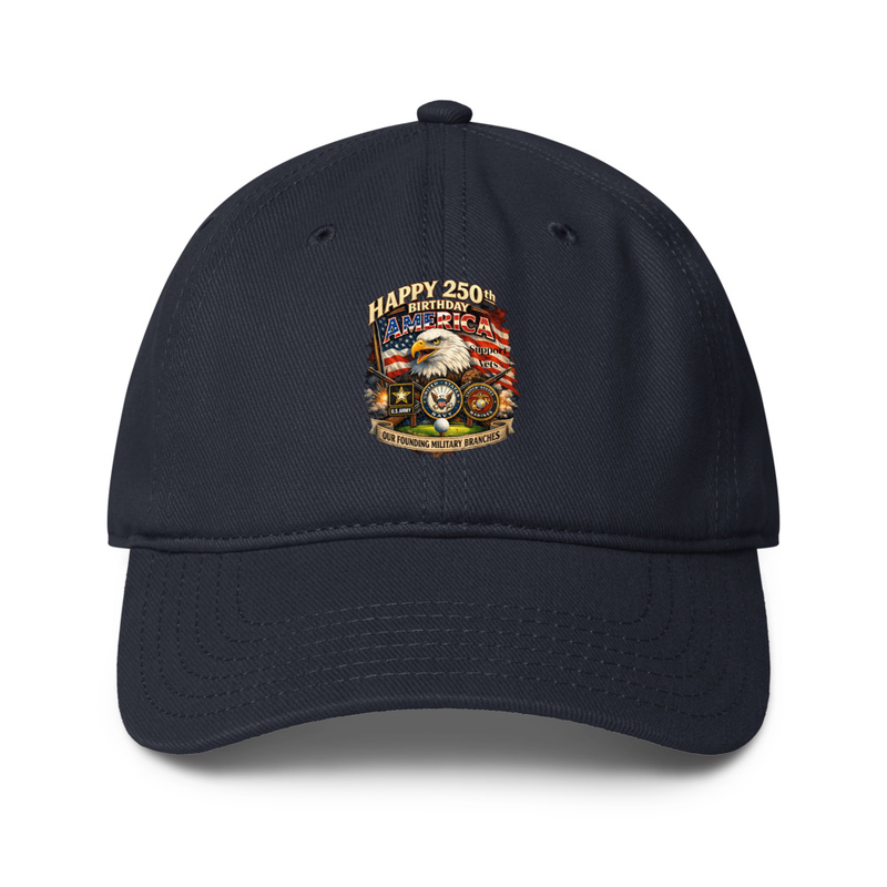 Happy Birthday America Low-profile baseball cap – One size, Dark Navy