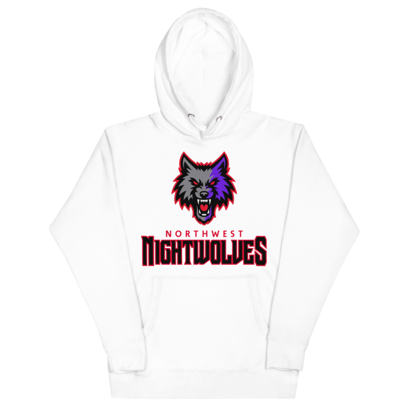Northwest Nightwolves - Purple Logo Hoodie – XL, White