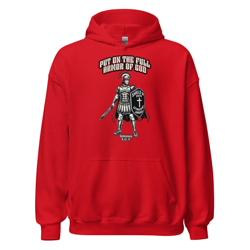 Armor of God Unisex Hoodie – XL, Red