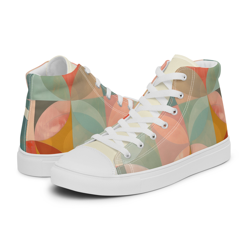 Intersecting Shapes Women’s high top canvas shoes