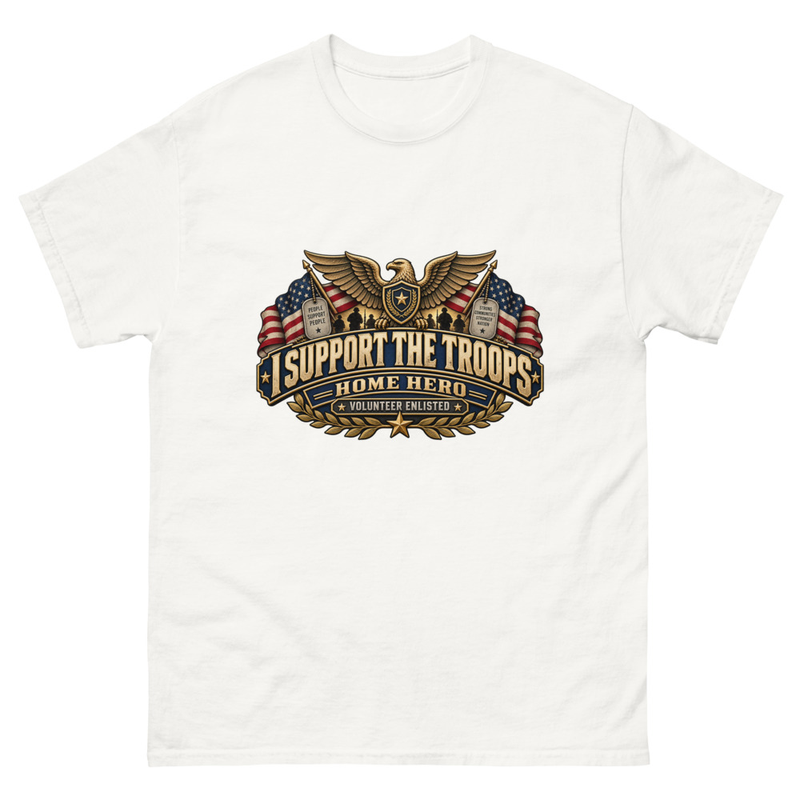 I Support the Troops Tee – XL, White